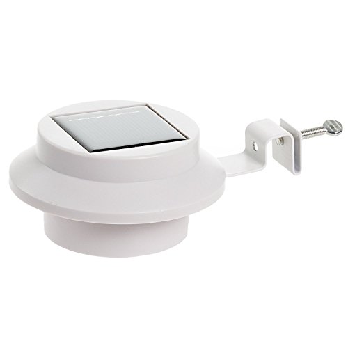 Lowpricenice White Sun Power Smart LED Solar Gutter Night Utility Security Light for indoor outdoor permanent or portable for any house, fence, garden, garage, shed, walkways, stairs - anywhere safety lite.