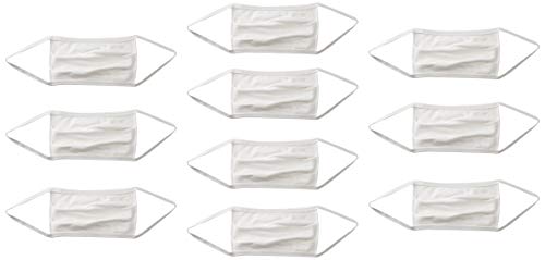Hanes unisex adult Mask, Pack of 10 Face Mask, White, One Size Fits Most US