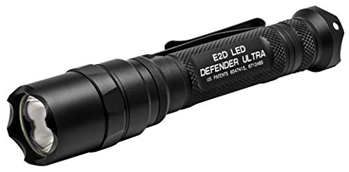 SureFire E2D Defender Ultra Dual-Output LED Flashlight with Tailcap Click Switch, Black, Black