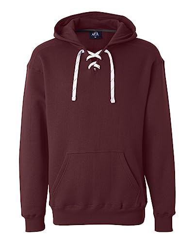 Maroon Hockey Hood Sweatshirt: 80% Ringspun Cotton, 20% Polyester Fleece Fabric.,Maroon,XX-Large