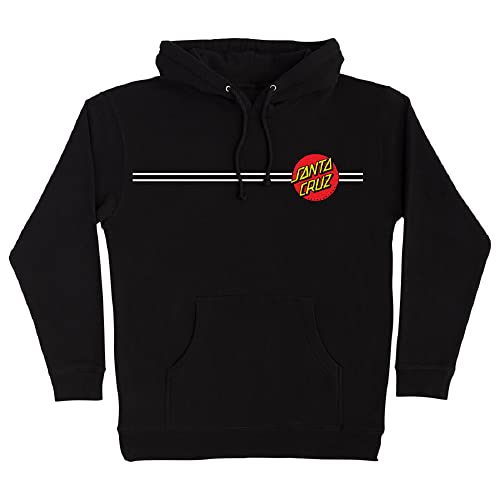 SANTA CRUZ Men's Pullover Hooded Sweatshirt Classic Dot Skate Sweatshirt (Large, Black)