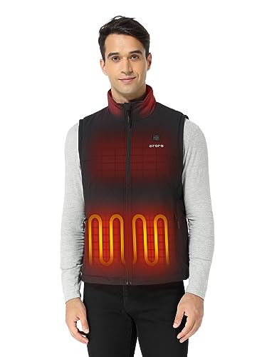 ORORO Men's Heated Quilted Vest with Battery Pack, Lightweight Quilted Heating Vest (Black,M)
