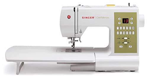SINGER | Confidence 7469Q Computerized & Quilting Sewing Machine with Built-In Needle Threader, 98 Built-In Stitches - Sewing Made Easy , White