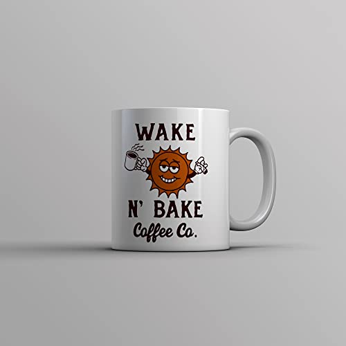 Crazy Dog T-Shirts Wake N Bake Coffee Co Mug Funny 420 Joint Smoking Caffeine Lovers Cup-11oz