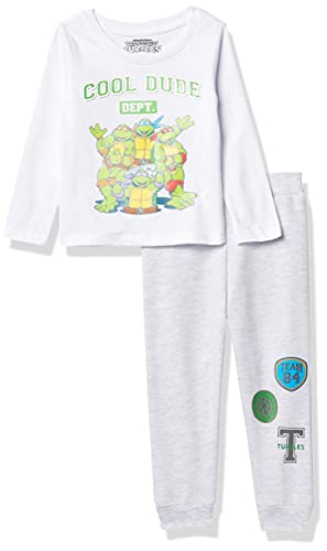 Teenage Mutant Ninja Turtles Toddler Boys' Long Sleeve Tee & Joggers 2-Piece Set, White, 4T