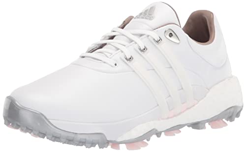adidas Women's TOUR360 22 Golf Shoes, Footwear White/Footwear White/Almost Pink, 9