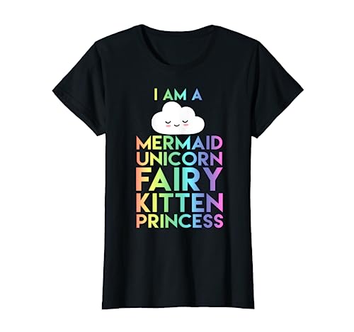 I Am a Mermaid Unicorn Fairy Kitten Princess T-Shirt Kid Tee