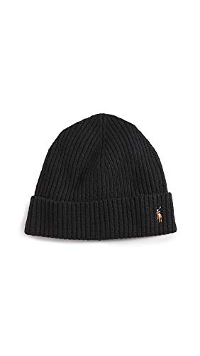 POLO RALPH LAUREN Men's Signature Cuff Hat, Black, One Size