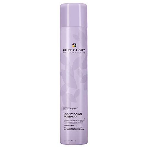 Pureology Style + Protect Lock It Down Hairspray for Color-Treated Hair, Maximum Hold, 11 Ounce