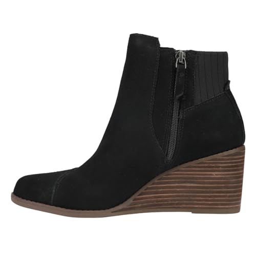 TOMS Women's Sadie Fashion Boot, Black Suede, 8