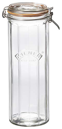 Kilner Facetted Clip Top Glassware Jar, Airtight Seal for Pickling, Preserving, and Storing, 74-1/2-Fluid Ounces
