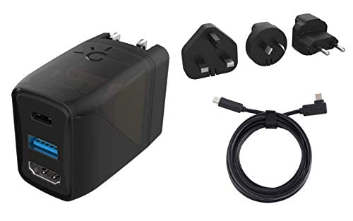 GENKI Global Covert Dock for Nintendo Switch - Ultra Portable Dock and USB-C 3.1 Cable for TV Docking & Charging, Additional 3 Regional Adapters Included