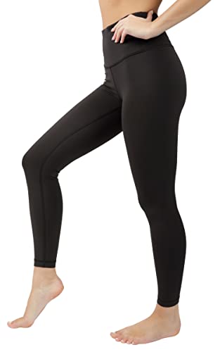 90 Degree By Reflex High Waist Squat Proof Ankle Length Interlink Leggings - Black - Medium