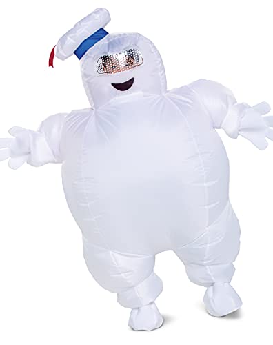 Mini Stay Puft Inflatable Costume, Official Ghostbusters Afterlife Movie Fan Operated Blow Up Costume, Kids Size (up to 7-8) Multicolored