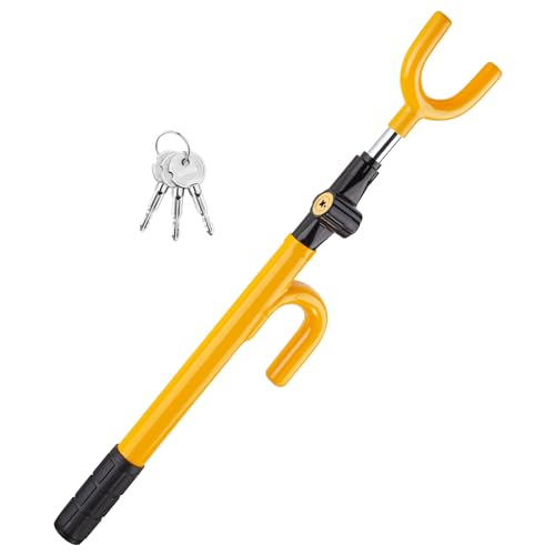 CARTMAN Vehicle Steering Wheel Lock Car Anti Theft Security Lock with Adjustable Length Fit for Cars Trucks Vans and SUVs