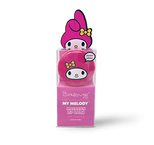 The Crème Shop x Sanrio Hello Kitty Macaron Lip Balm (My Melody Strawberry Ice Cream) Korean Cute Scented Pocket Portable Soothing Advanced Must-Have on-The-go