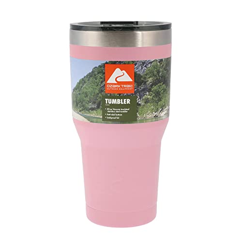 Ozark Trail Vacuum-Insulated Stainless Steel Tumbler 30 oz (1 Pc Light Pink)