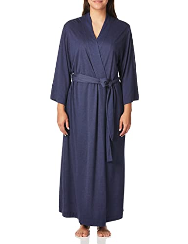 Natori Women's Shangri-la Solid Knit Robe, Heather Night Blue, Large