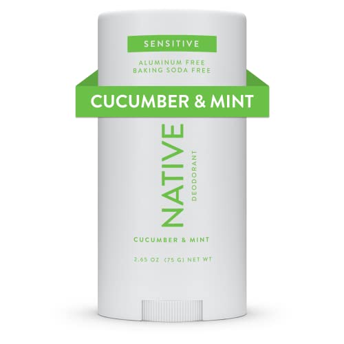 Natural Native Sensitive Deodorant for Women and Men, Aluminum/Baking Soda/ Phthalate /Talc Free, Coconut Oil and Shea Butter | Cucumber & Mint (Sensitive)