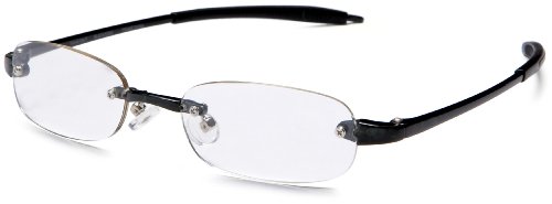Visualites 5 Black 2.00 Lightweight Oval Rimless Reading Glasses for Men and Woman