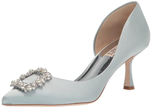 Badgley Mischka Women's Fabia Pump, Mist Blue Satin, 7