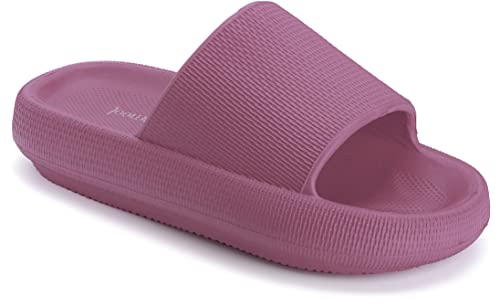Joomra Shower Slippers for Women Mens Massage Foam Pillow House Shower Bath Bathroom Home Platform Sandals Slipers Cushion Slides for Ladies Female Male Sandles Fuchsia 39-40