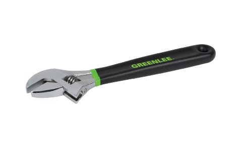 Greenlee 0154-10D Adjustable Ratcheting Wrench with Dipped Handle, 10 Inches