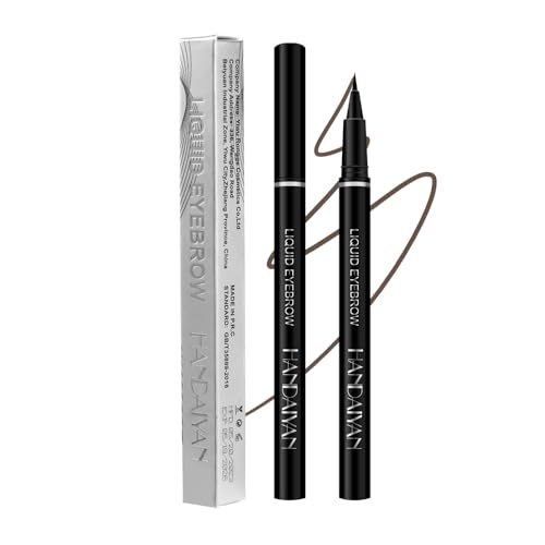 Ultra-Fine Felt-Tip Liquid Eyeliner Pen, Waterproof, 5 Colors Wild Water Eyebrow Pencil, Highly Pigmented Intense Color, Smooth Glide, Long-Lasting, Smudge-Proof Women's Eye Makeup Pen(02#Dark brown)