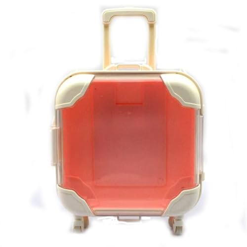 N Brand Eyelashes Suitcase Packing Luggage False Lash Storage Case Mini Size Organizer Handbag Mink Eyelash Box Empty Holder Case (Pink)