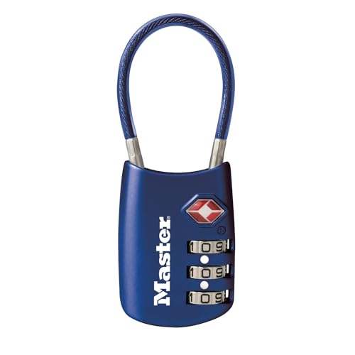 Master Lock Set Your Own Combination TSA Approved Luggage Lock, 1 Pack, Blue, 4688D