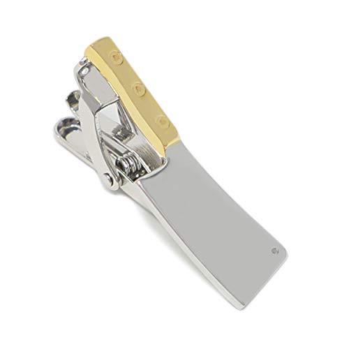 MENDEPOT Knife Tie Clip Rhodium And Gold Plated Kitchen Knife Tie Clip In Box