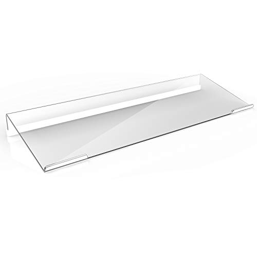 Richboom Clear Acrylic Tilted Computer Keyboard Holder for Easy Ergonomic Typing, Upgraded Version, Keyboard Stand with Silicone Anti-Slip Case for Office Desk, Home, School, Clear