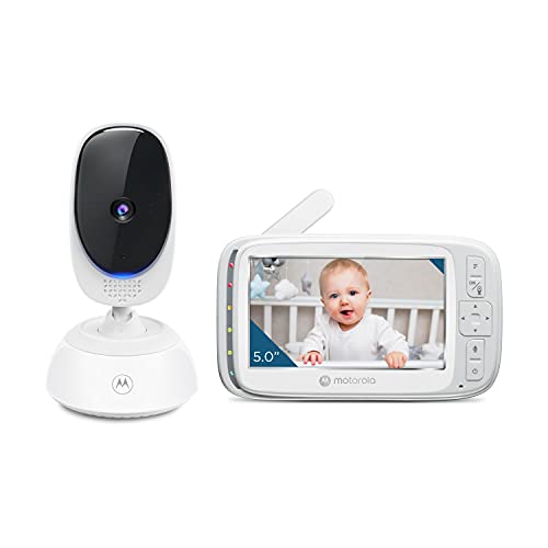 Motorola VM75 Indoor Video Baby Monitor with Camera - 480x272p, 1000ft Range 2.4 GHz Wireless 5' Screen, 2-Way Audio, Remote Pan, Digital Tilt, Zoom, Room Temperature Sensor, Lullabies, Night Vision