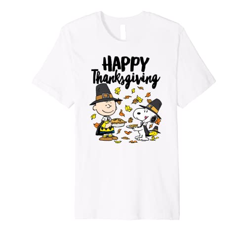 Peanuts - Happy Thanksgiving Charlie Snoopy Woodstock Premium T-Shirt