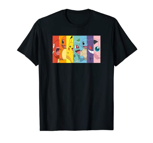 Pokémon Group Shot Poke Portrait Rainbow T-Shirt