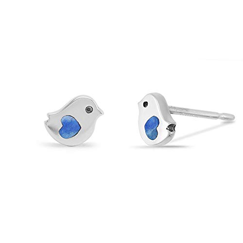 Boma Jewelry Sterling Silver Little Bird Stud Earrings (Synthetic Lapis)