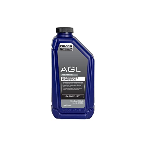 Polaris AGL Transmission Fluid and Gearcase Lubricant Full Synthetic for Off Road Vehicles with 4 Stroke Engine, Motor Oils for ATV UTV SxS Maintenance, 1 Quart, Qty 1-2878068