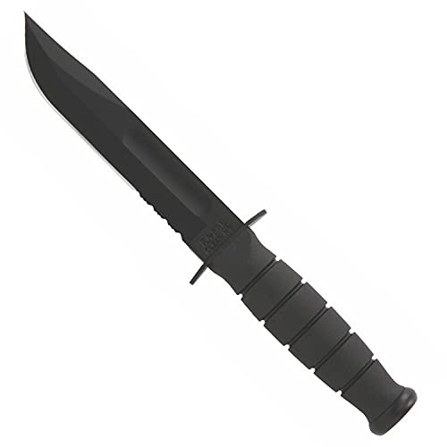 Ka-Bar 1259 KA bar, Short Fighting/Utility Knife, 1 1/4' Serrated Edge with Kydex Sheath, black