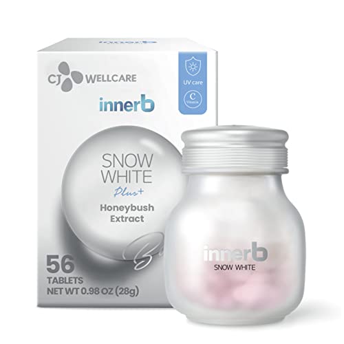 Innerb Snow White (28 Servings, 4 Weeks) - UV Protection and Antioxidant Boost, Premium Korean Skincare Supplement by CJ Wellcare. Honeybush Extract, Vitamin C.