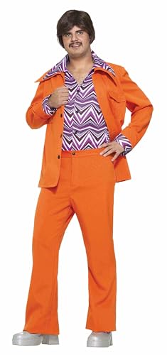 Forum Novelties Men's 70's Leisure Suit Costume, Orange, Standard