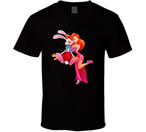 Jessica Rabbit and Roger Rabbit Who Framed Roger Rabbit Retro Movie Fan T Shirt Black