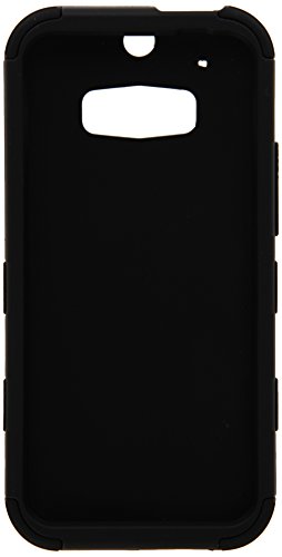 Asmyna Rubberized TUFF Hybrid Phone Protector Cover for HTC One M8 - Retail Packaging - Black