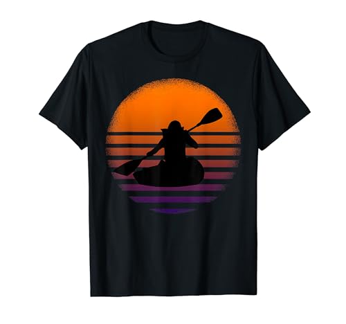 Sunset Kayaker Silhouette Paddling Kayak Lover T-Shirt