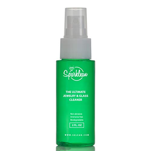 SPARKLEAN Jewelry Cleaner - Glass, Screen, and Jewelry Cleaning Solution Restores Shine for Gold & Silver Rings, Diamonds, Watches, & Necklaces - Made in The USA (2 oz)