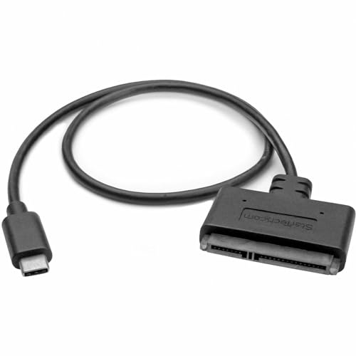 StarTech.com USB C to SATA Adapter - External Hard Drive Connector for 2.5'' SATA Drives - SATA SSD / HDD to USB C Cable (USB31CSAT3CB) Black
