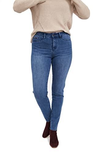 FDJ French Dressing Jeans Olivia Slim Fit Skinny Leg Jeans for Women Casual Bi-Stretch Denim Pants, Medium Wash Blue, Size 8