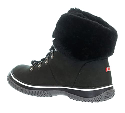 PAJAR Women's Casual Outdoor Winter Snow Water-Resistant Lace-Up Ankle Galat Boots, Black, 8-8.5