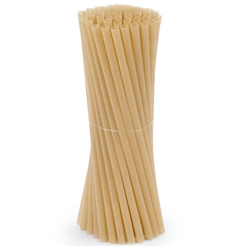 HANSGO 60PCS Sugarcane Straws, 7.8 Inch Drinking Straws Bulk Sturdy for Hot Cold Drinks