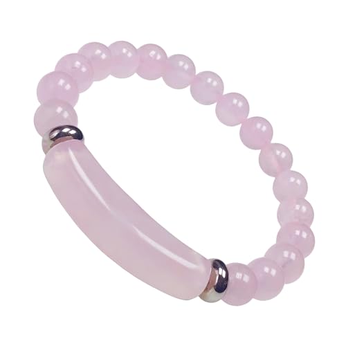 EDEN'S CALL 8mm Healing Crystal Beads Stretch Bracelet Handmade Good Luck Energy Chakra Stone Beaded Bangle, Rose Quartz