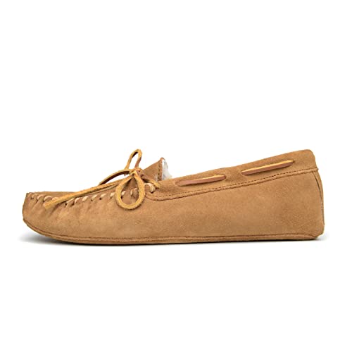 Minnetonka Womens Sheepskin Soft Moc Tan Size 8